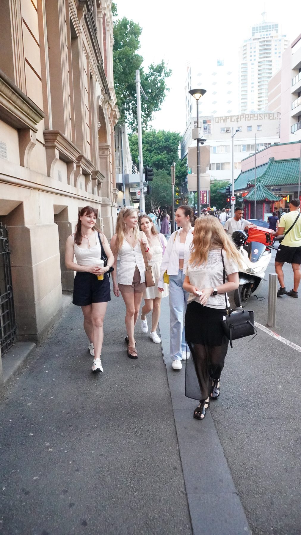 The group walking through Chinatown