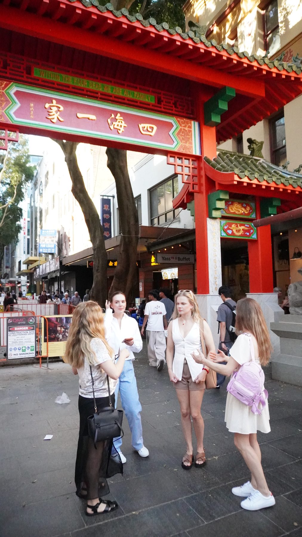 The group walking through Chinatown
