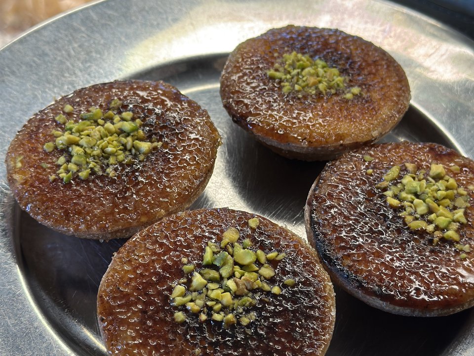 Pistachio-topped pastries at a Surry Hills bakery