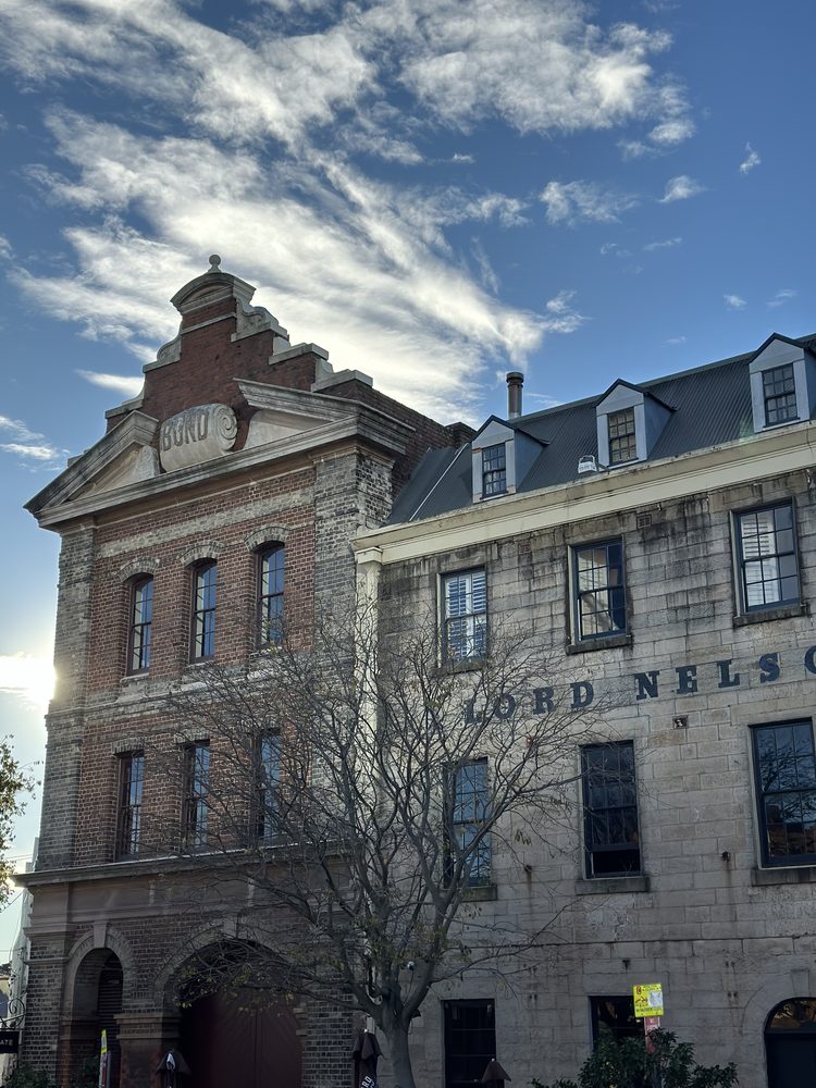The historic Bond Store building facade in The Rocks
